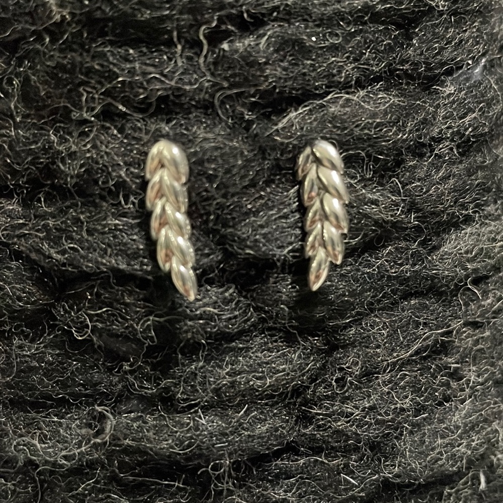 Silver feather earrings